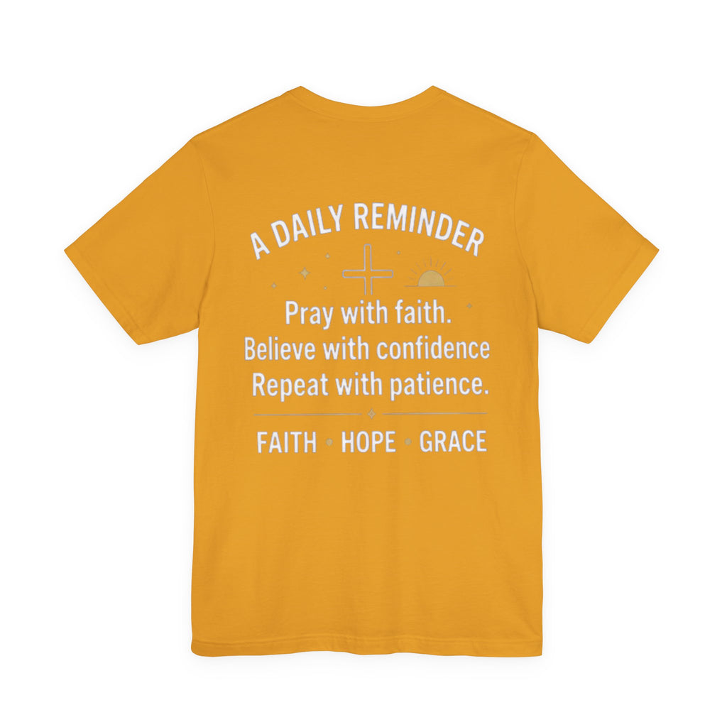 Pray. Believe. Repeat. Tee — Faith, Hope & Grace Christian Short Sleeve Shirt
