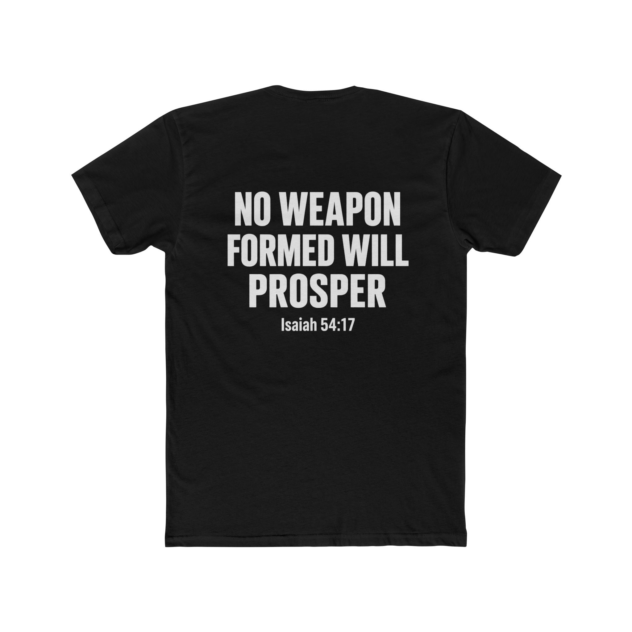 Christian Statement Tee — "I Cancel, I Rebuke, I Denounce, I Reject" / Isaiah 54:17