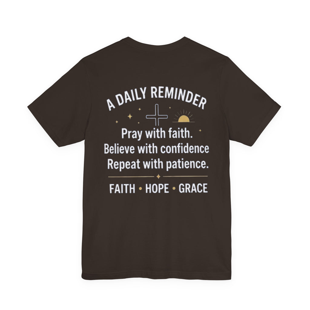 Pray. Believe. Repeat. Tee — Faith, Hope & Grace Christian Short Sleeve Shirt