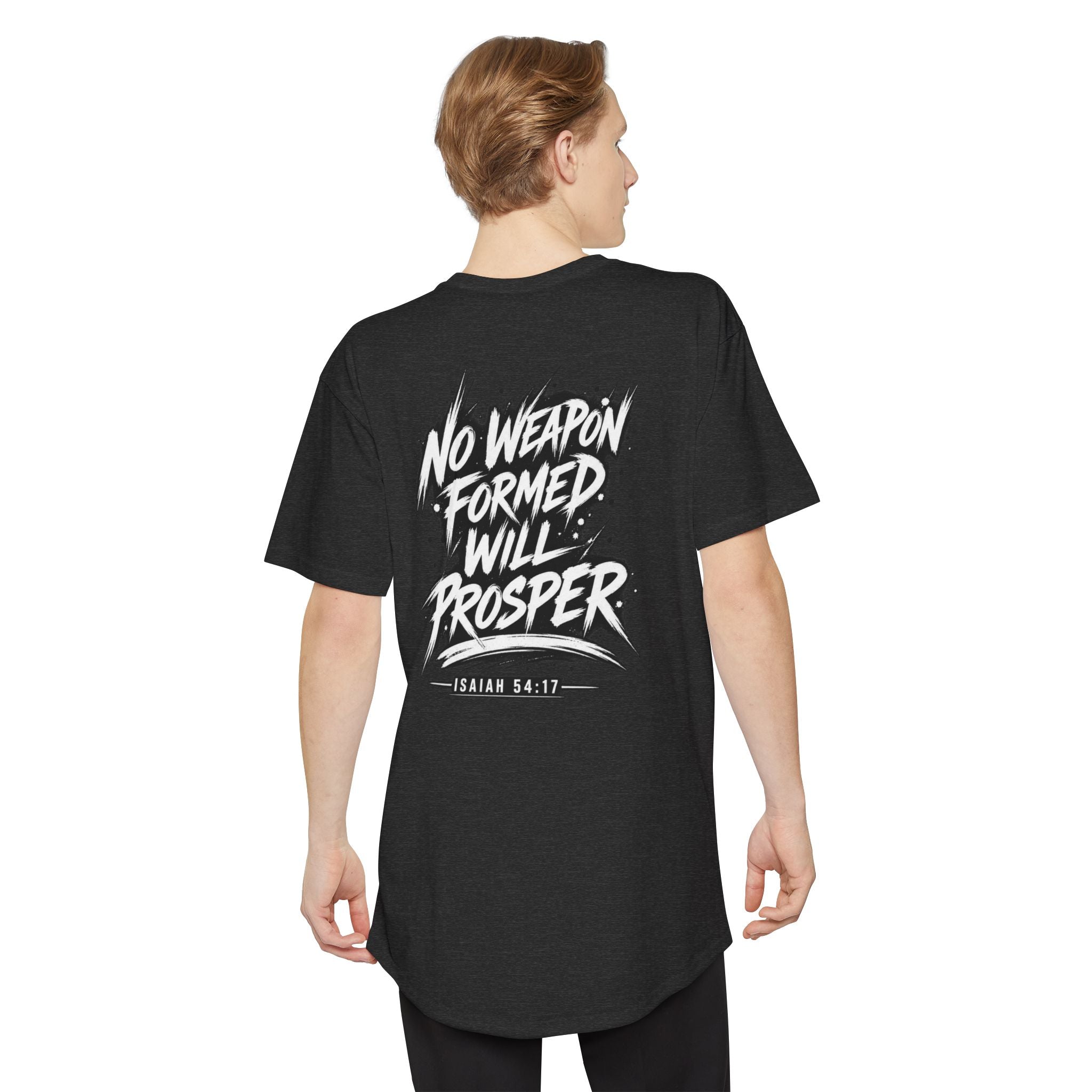 I Cancel I Rebuke I Denounce I Reject — Long Body Tee (No Weapon Formed Will Prosper, Isaiah 54:17)