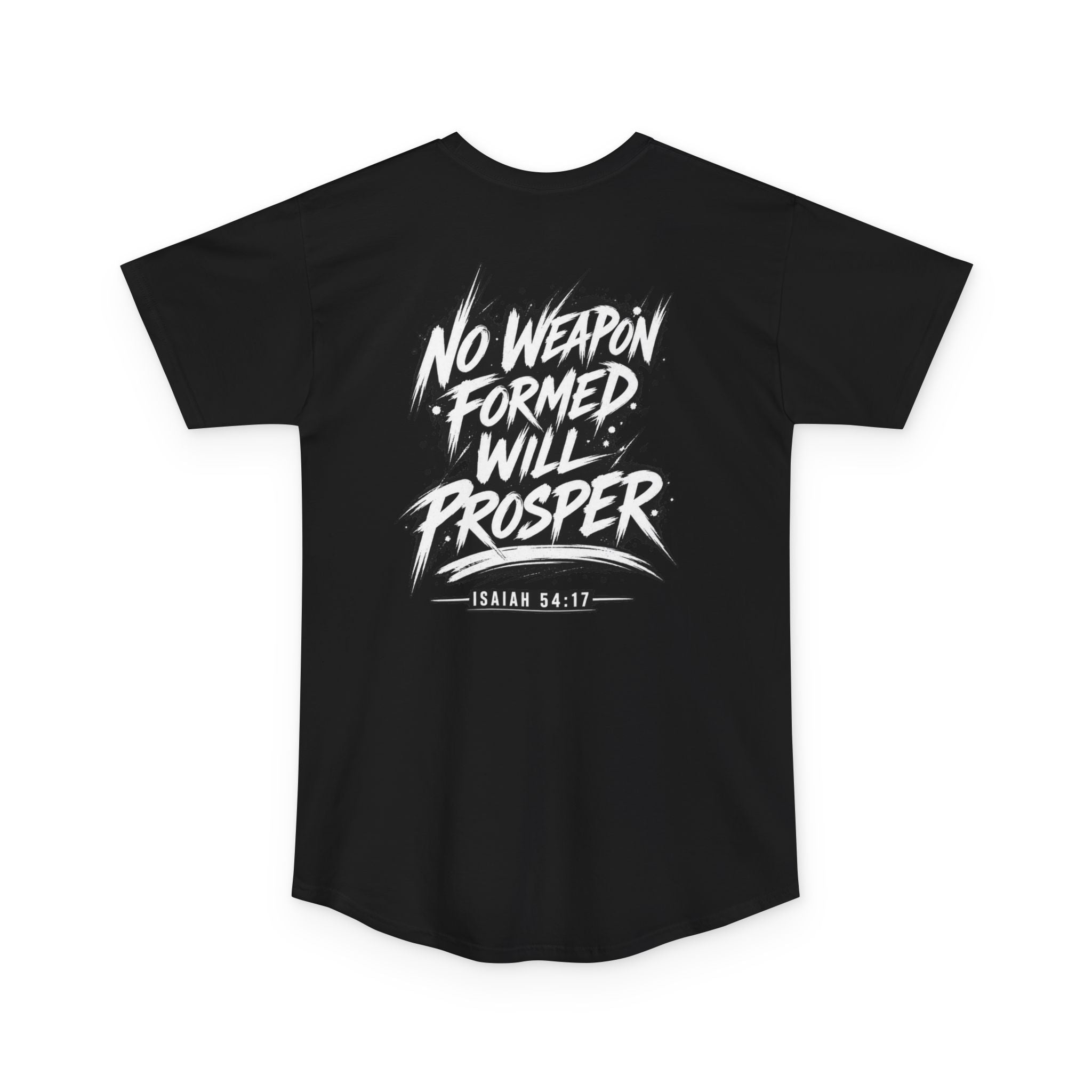 I Cancel I Rebuke I Denounce I Reject — Long Body Tee (No Weapon Formed Will Prosper, Isaiah 54:17)