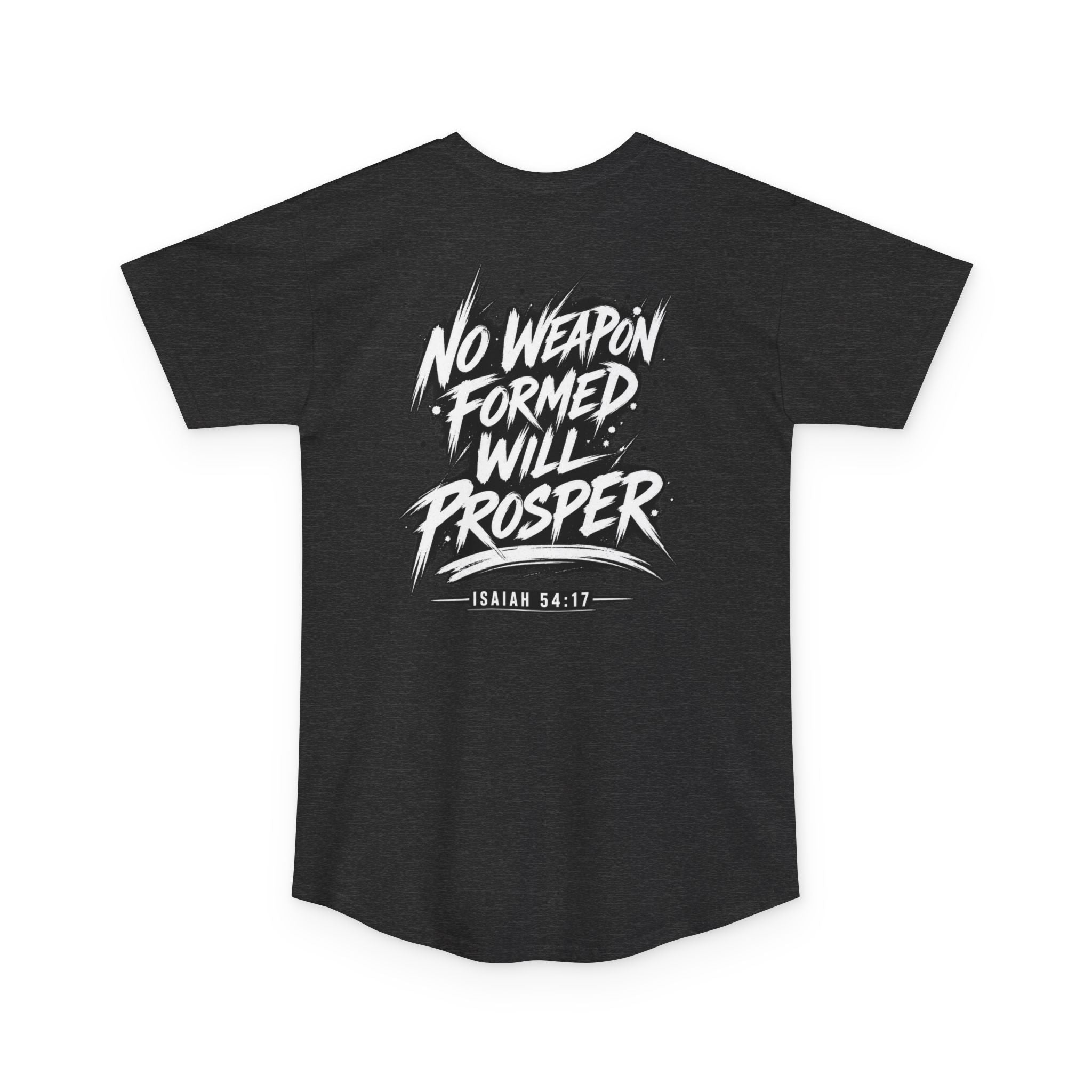 I Cancel I Rebuke I Denounce I Reject — Long Body Tee (No Weapon Formed Will Prosper, Isaiah 54:17)