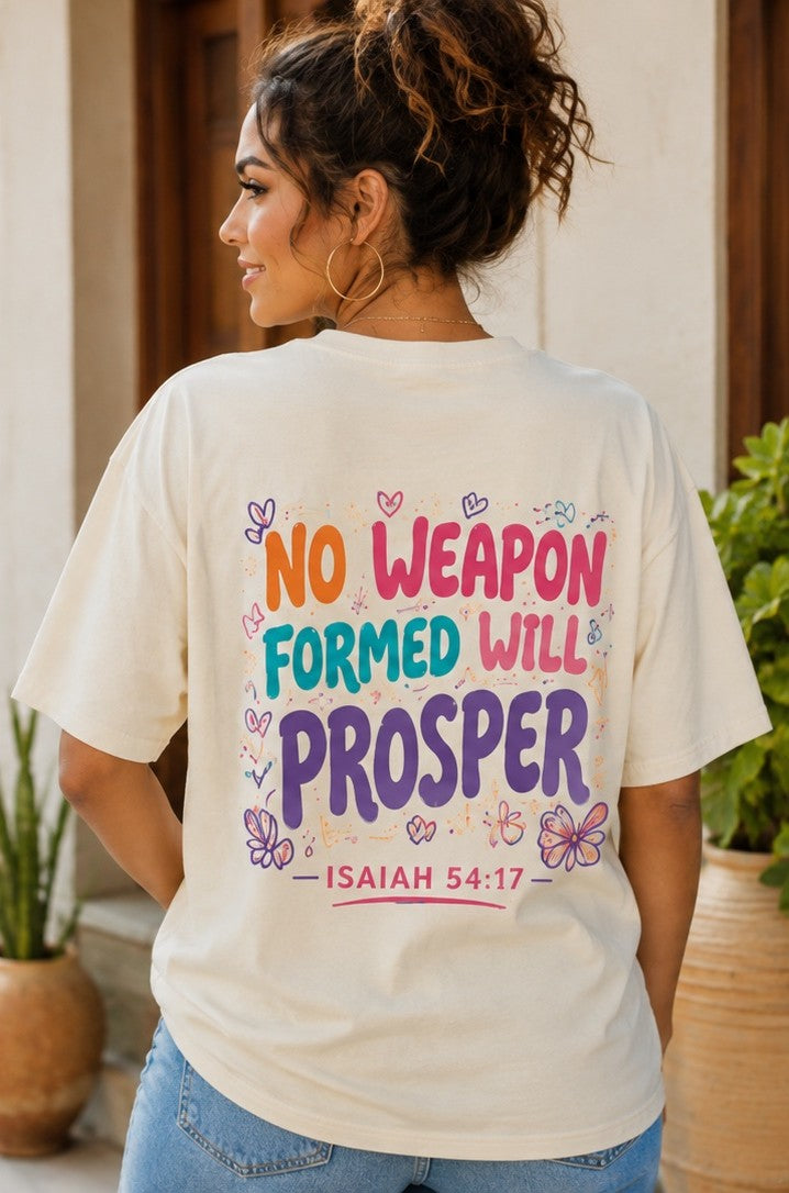 Colorful Women’s Christian T-Shirt  Title: I Cancel, I Rebuke, I Denounce, I Reject | No Weapon Formed Will Prosper Tee
