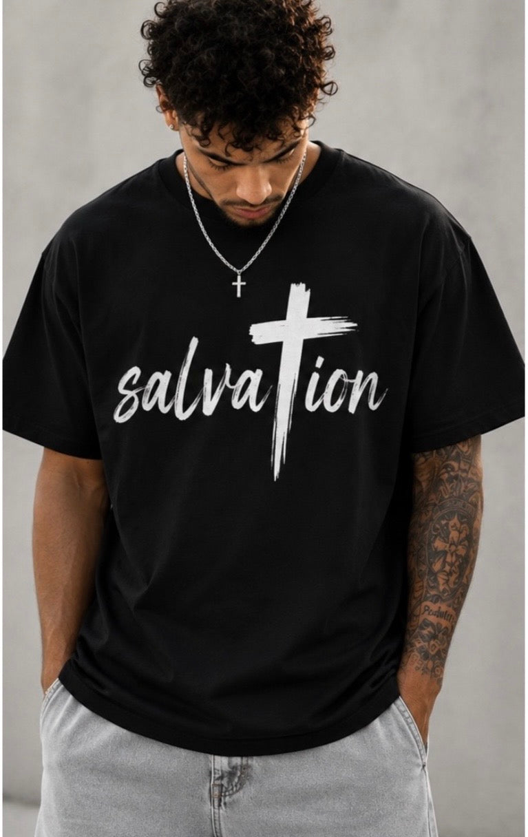Salvation Cross T-Shirt | A Prayer to Follow Jesus Christian Faith Tee
